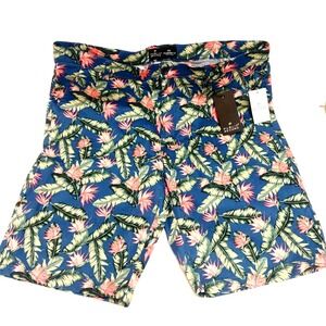 Men's Public Record Casual Shorts XL Hawaiian Tropical Pattern Side Pockets